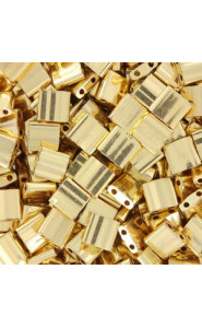 Miyuki tila 5x5mm beads - 24kt Gold plated TL-191